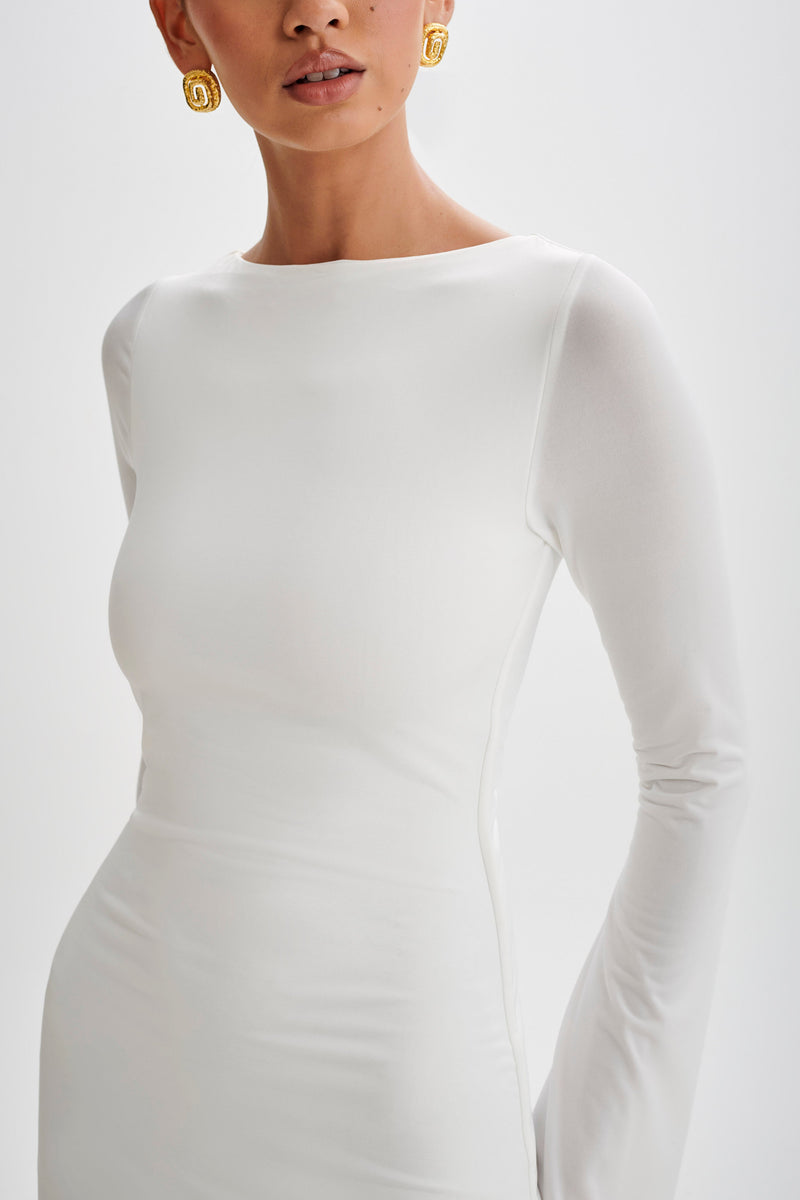 Tarna Slinky A-Line Mini Dress - White - MESHKI U.S