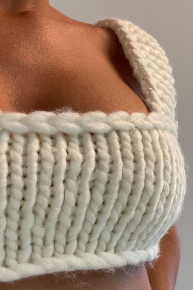 Ivory Fade Into You Knit Bralette