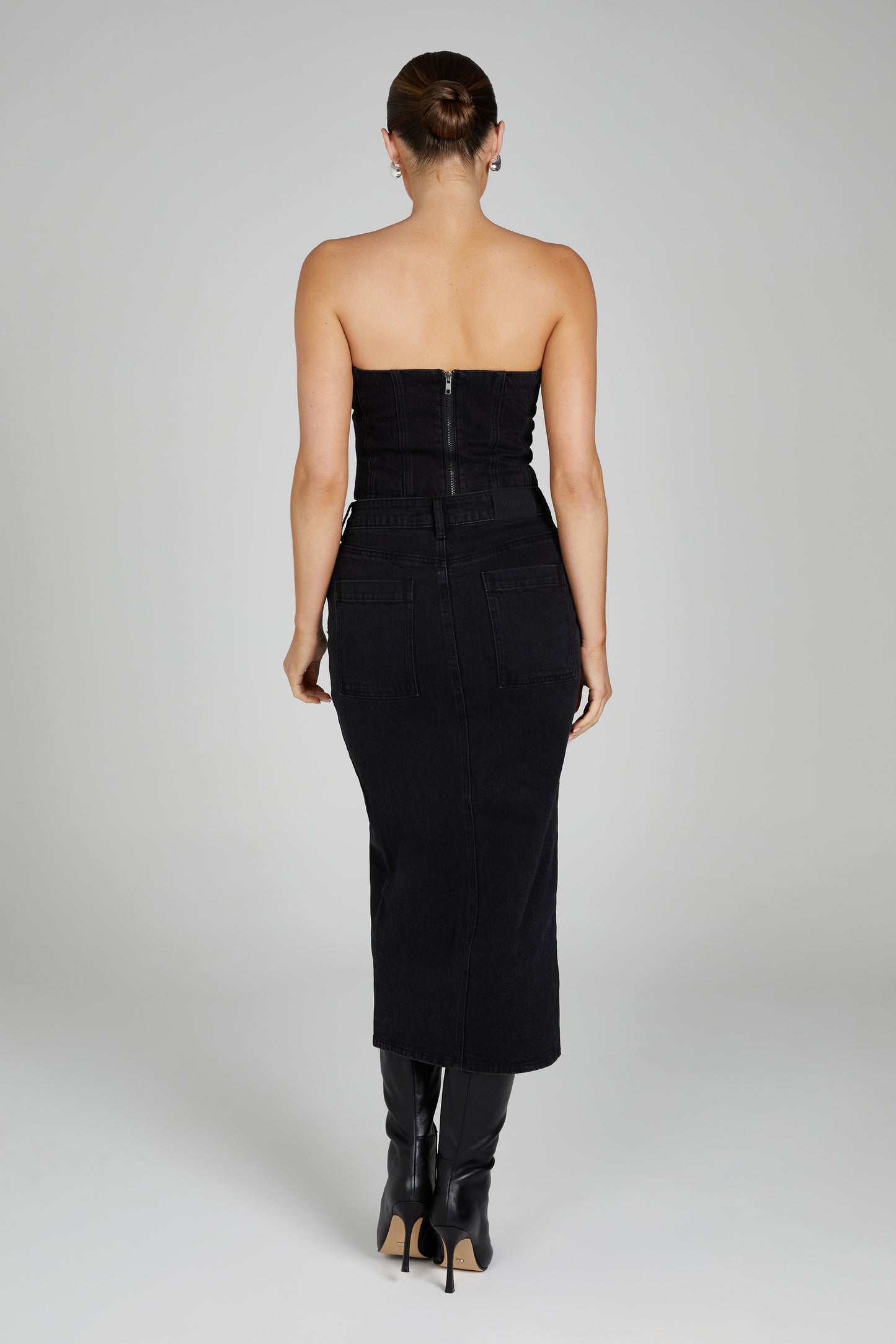 Acacia Denim Midi Skirt - Washed Black