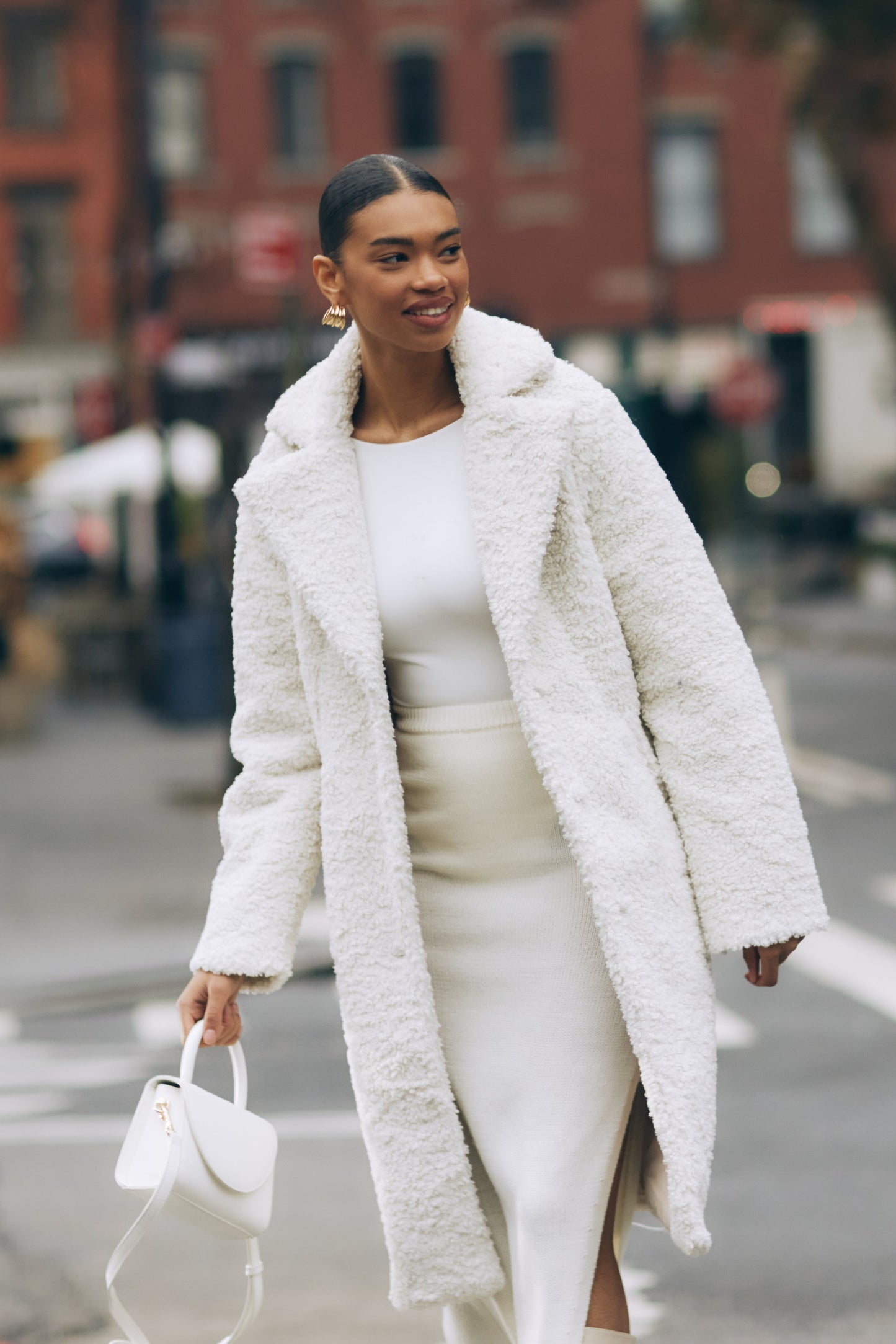 Izzy Boucle Coat - Cream