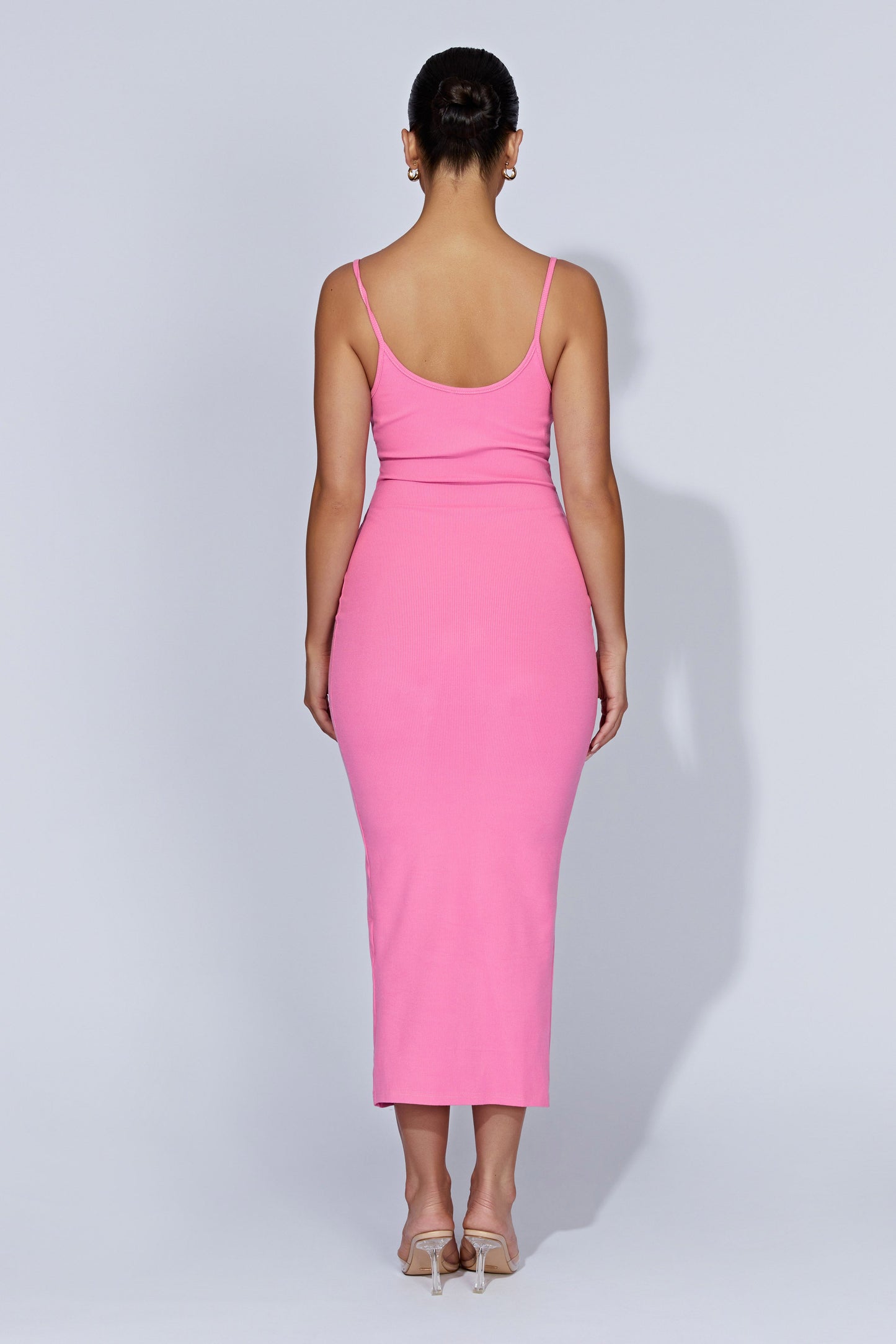 Alexis Ribbed Cami Midi Dress - Bubblegum Pink