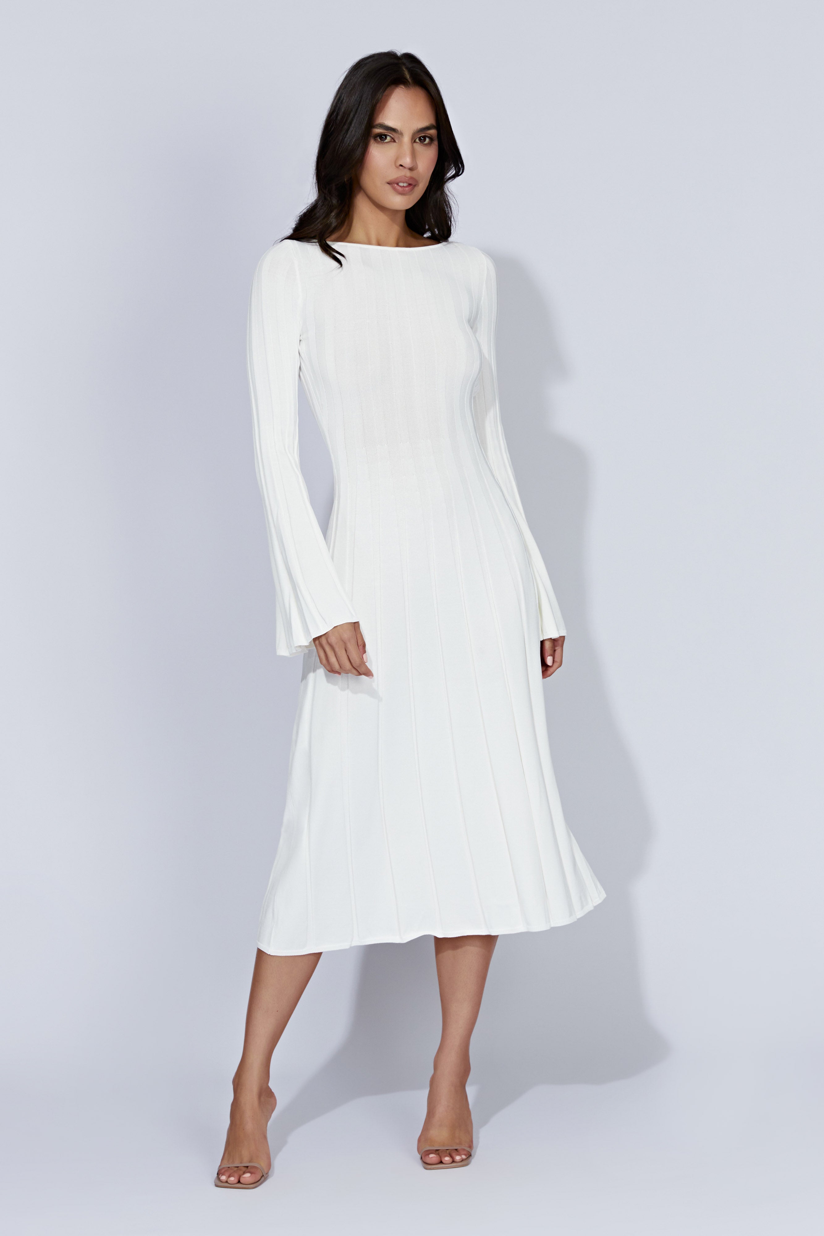 Knit midi dress with sleeves hotsell