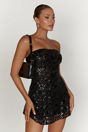Amaya Lace Up Corset Mini Dress - Black