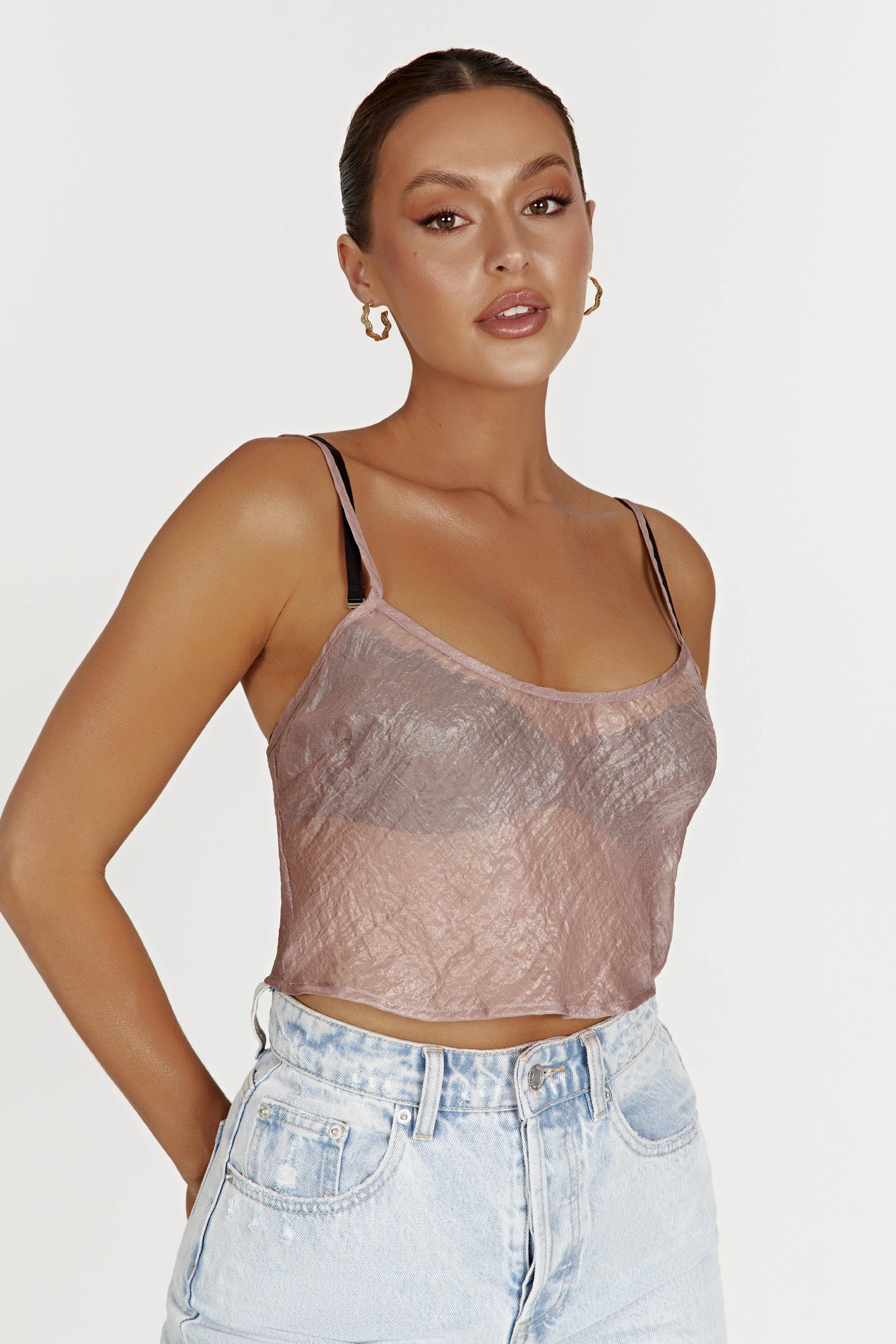 Kiana Iridescent Camisole - Taupe