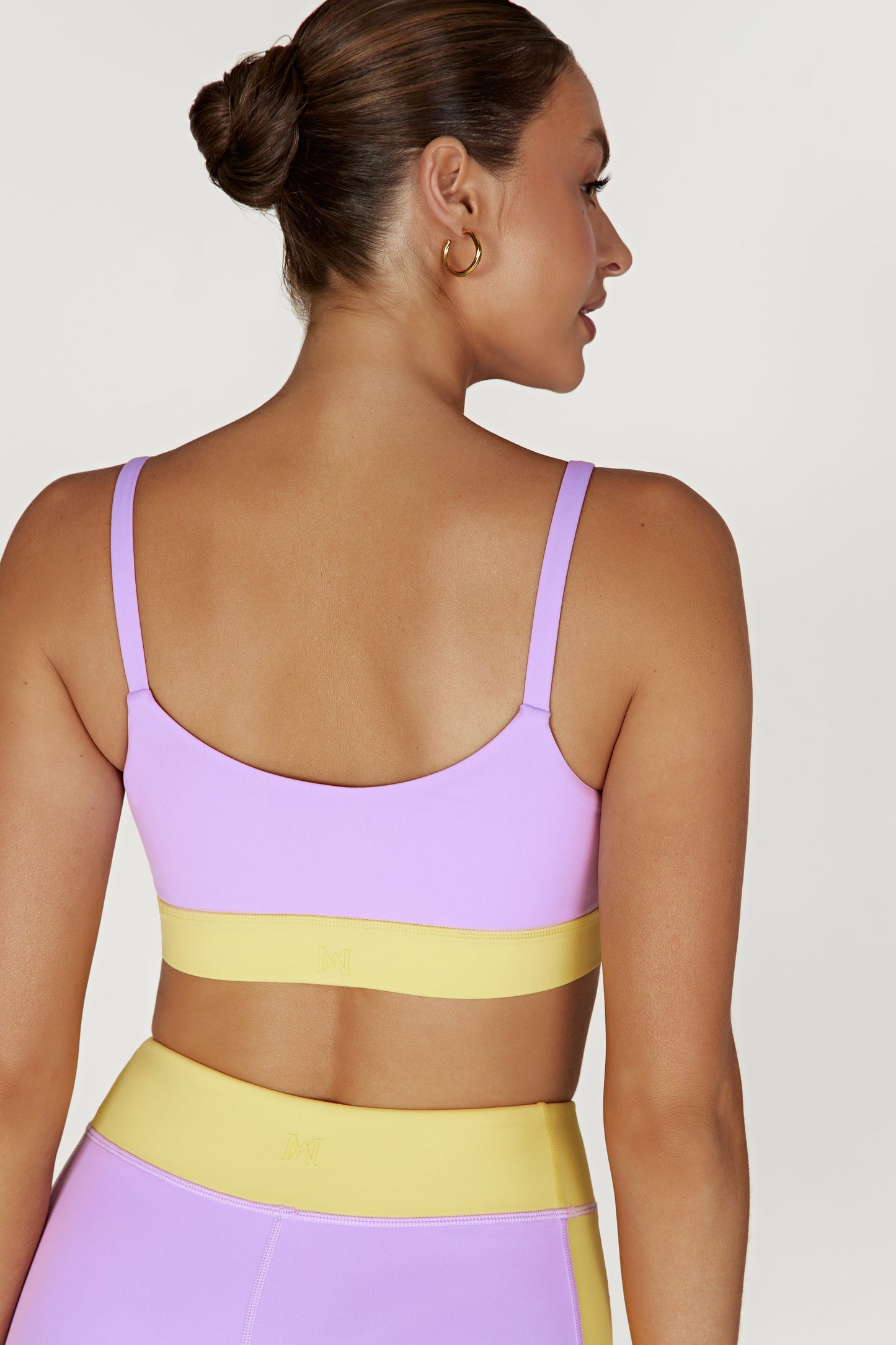 Nickie Two Tone Sports Bralette - Lilac/Yellow