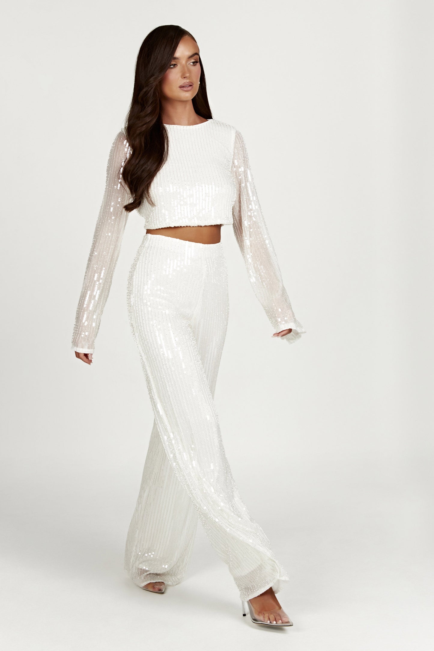 Diaz Sequin Pants - White