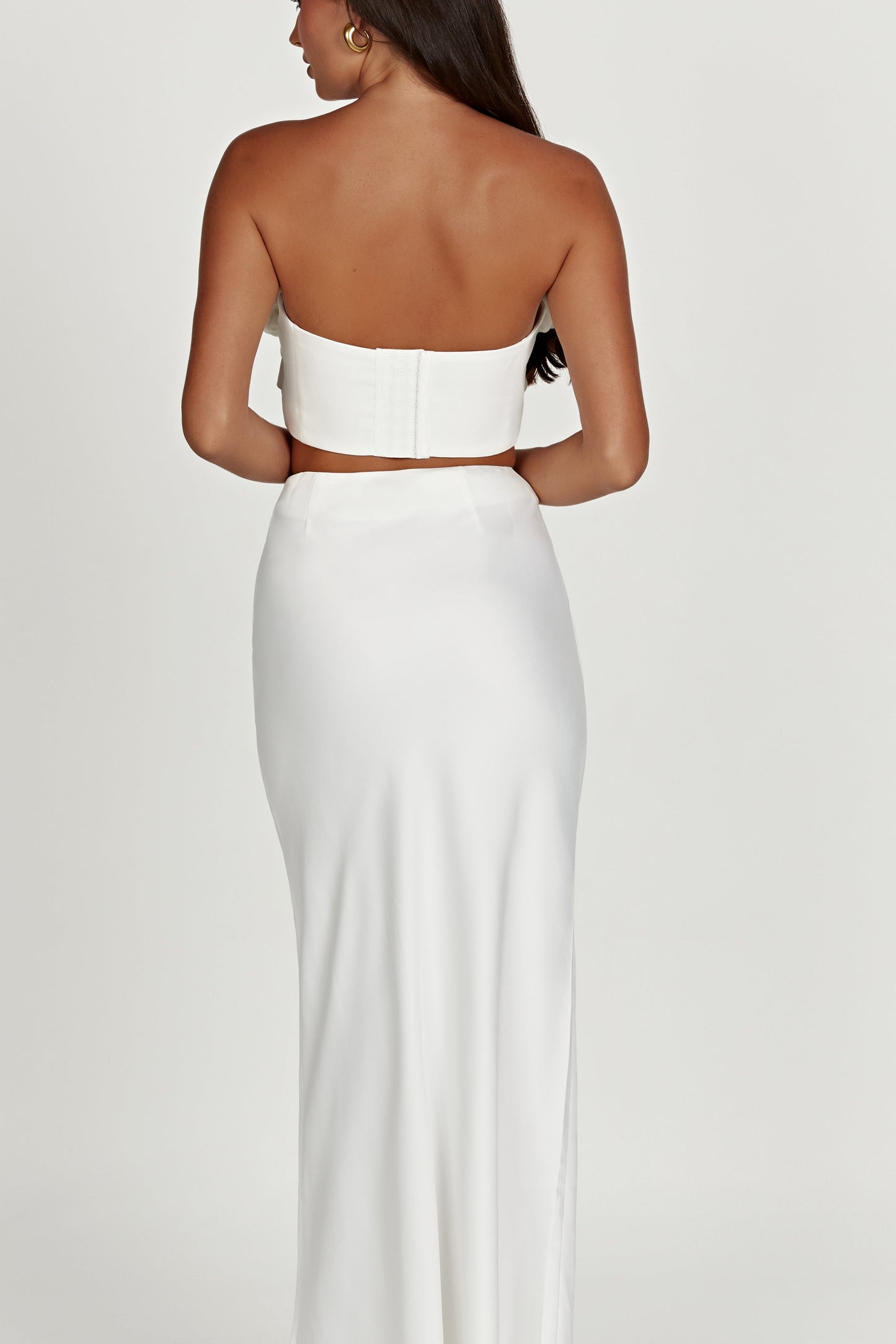 Missy Maxi Satin Skirt - White