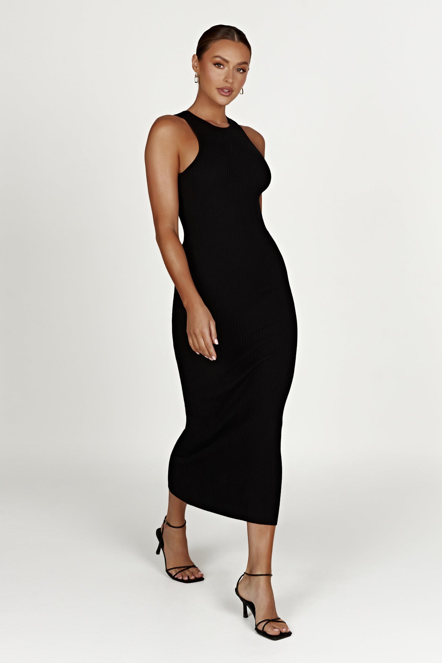 Sienna Knit Midi Dress - Black