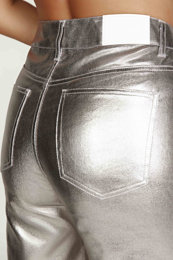 Monki Metallic Legging - Silver