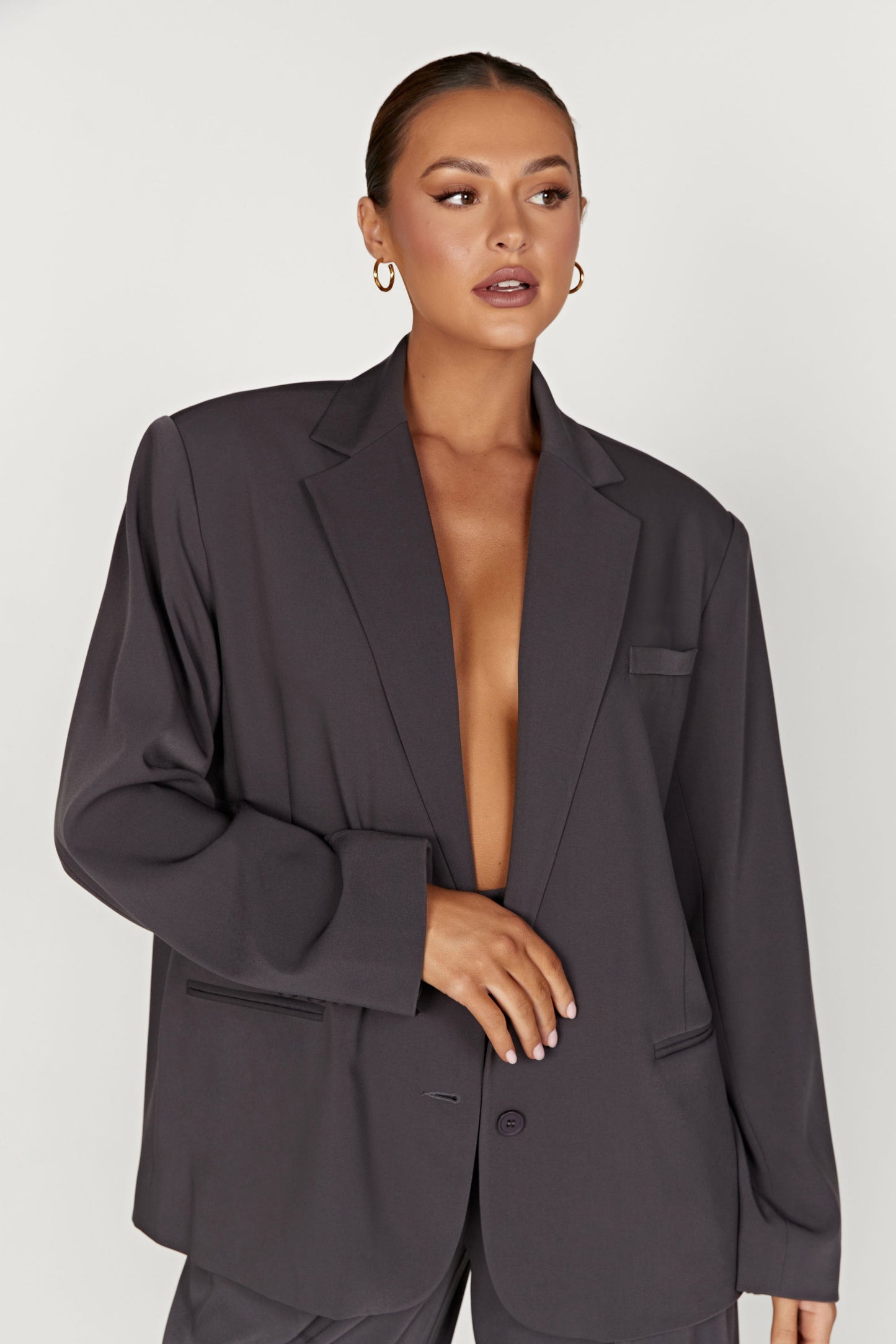 Simone Oversized Blazer - Charcoal