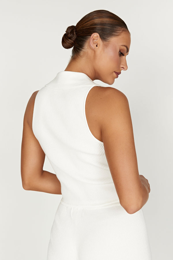 Supersoft Backless Tank Top in White