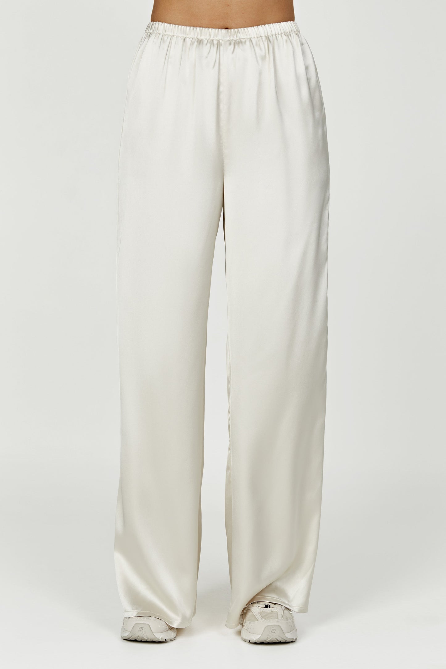 Marciela Satin Straight Leg Pant - Ivory