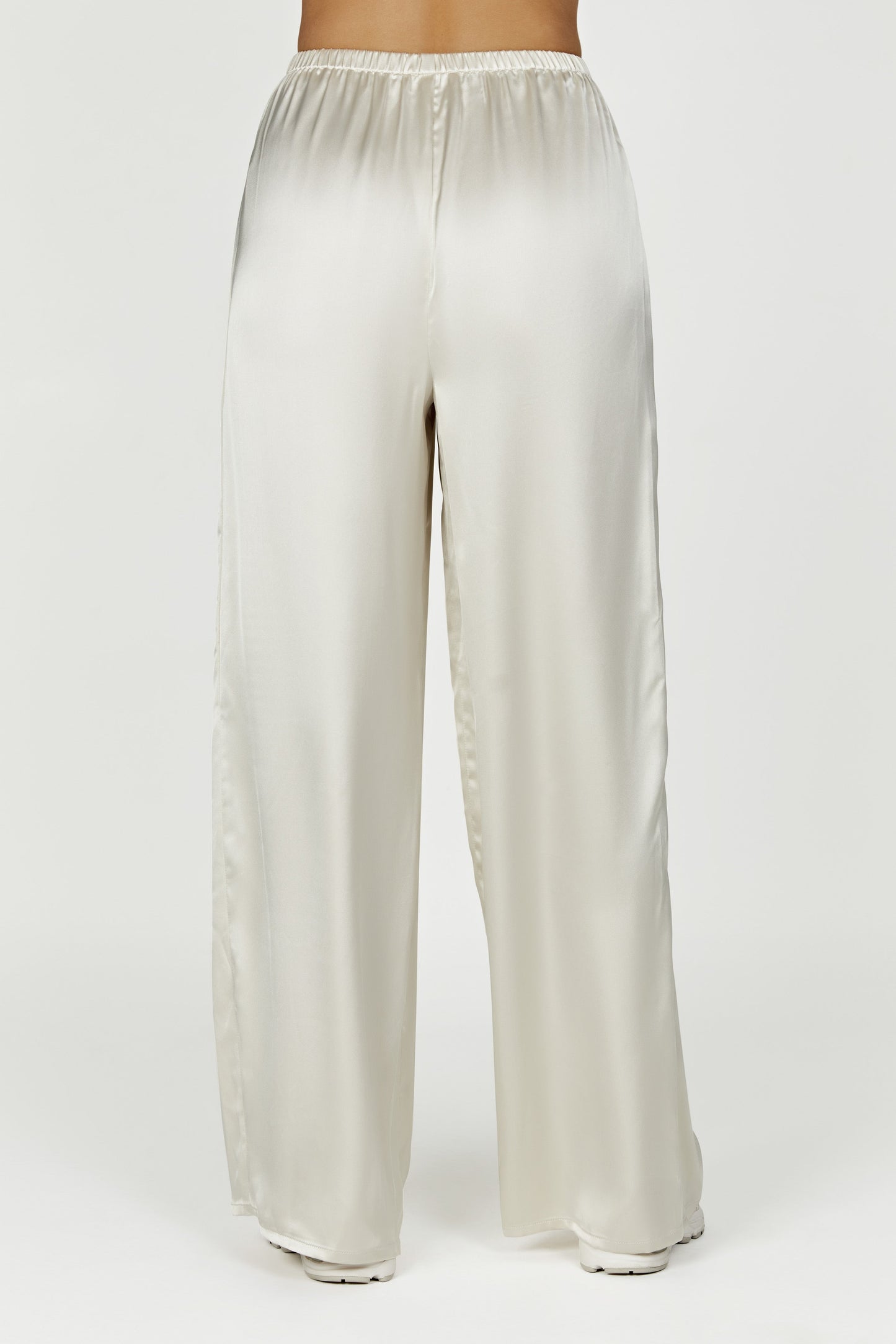 Marciela Satin Straight Leg Pant - Ivory