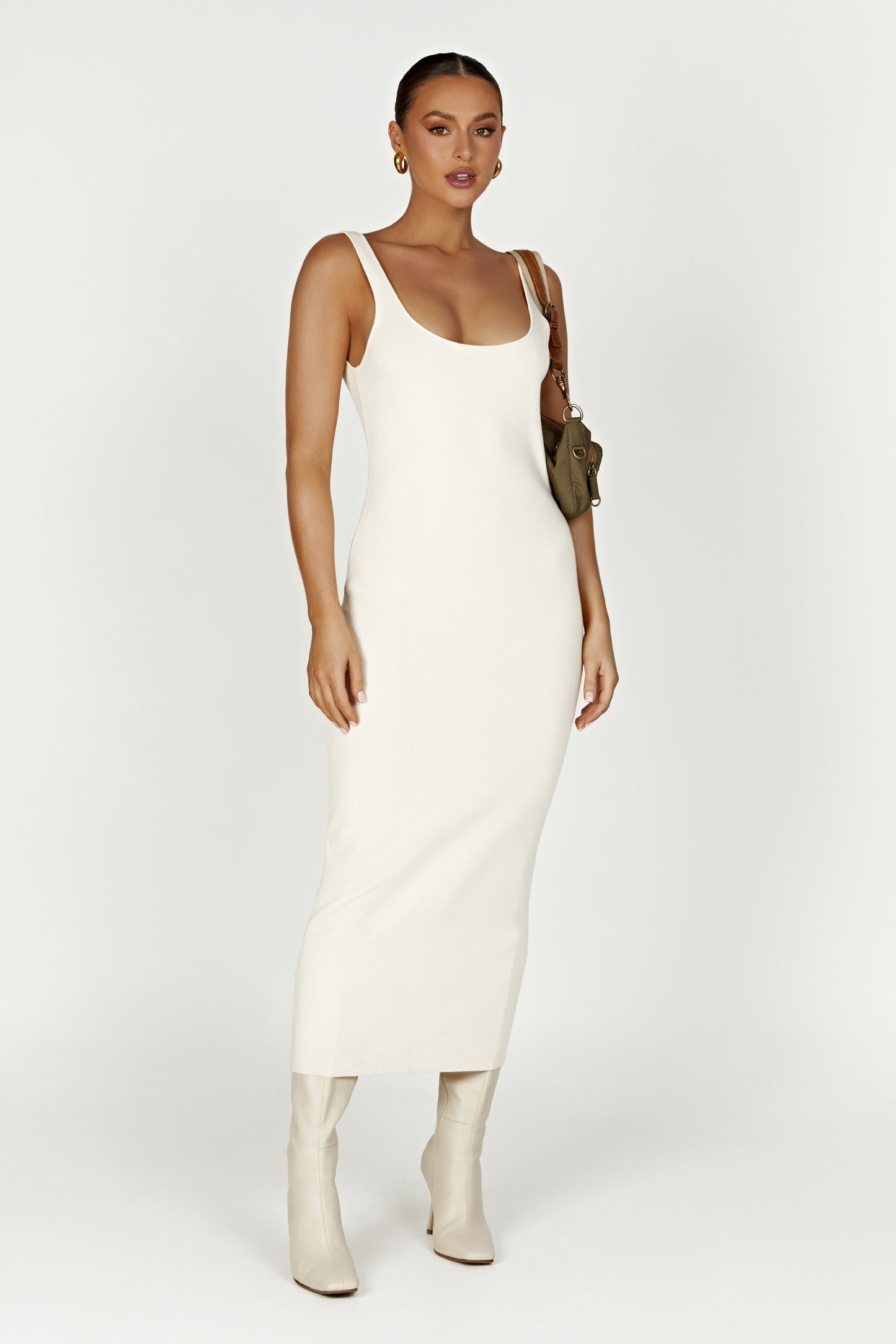 Janie Backless Knit Midi Dress - Cream