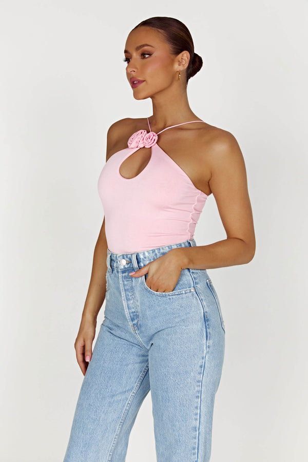 Blush Pink Diamond Halter Top, Womens Tops