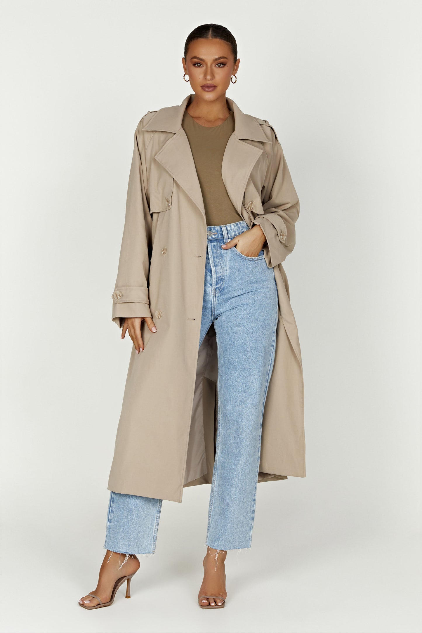 Andreas Oversized Trench Coat - Beige