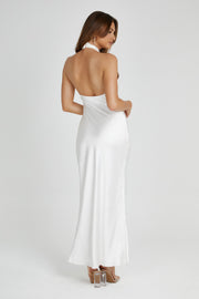 Laura Halter Satin Gown - White