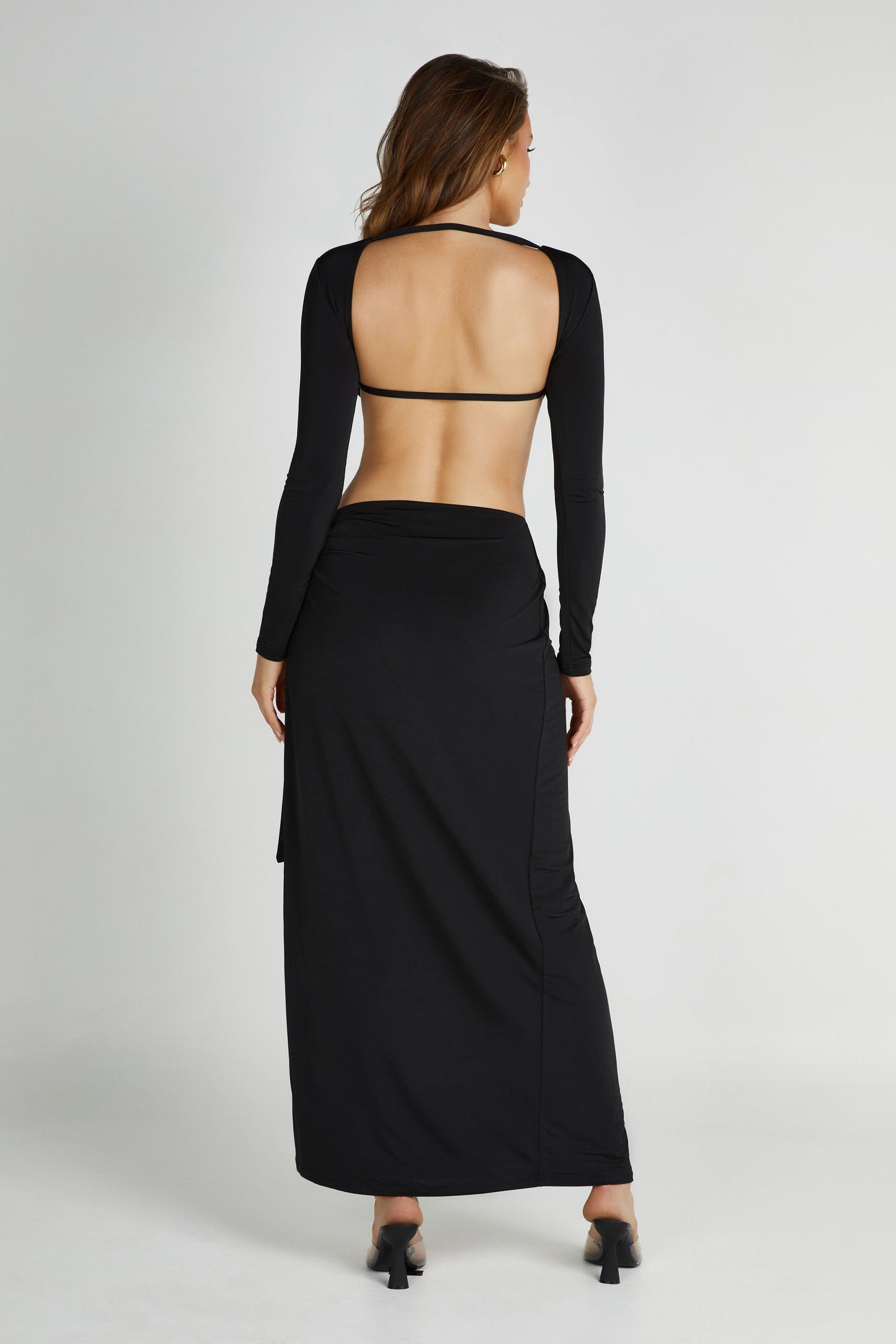 Kiandra Slinky Knot Maxi Dress - Black