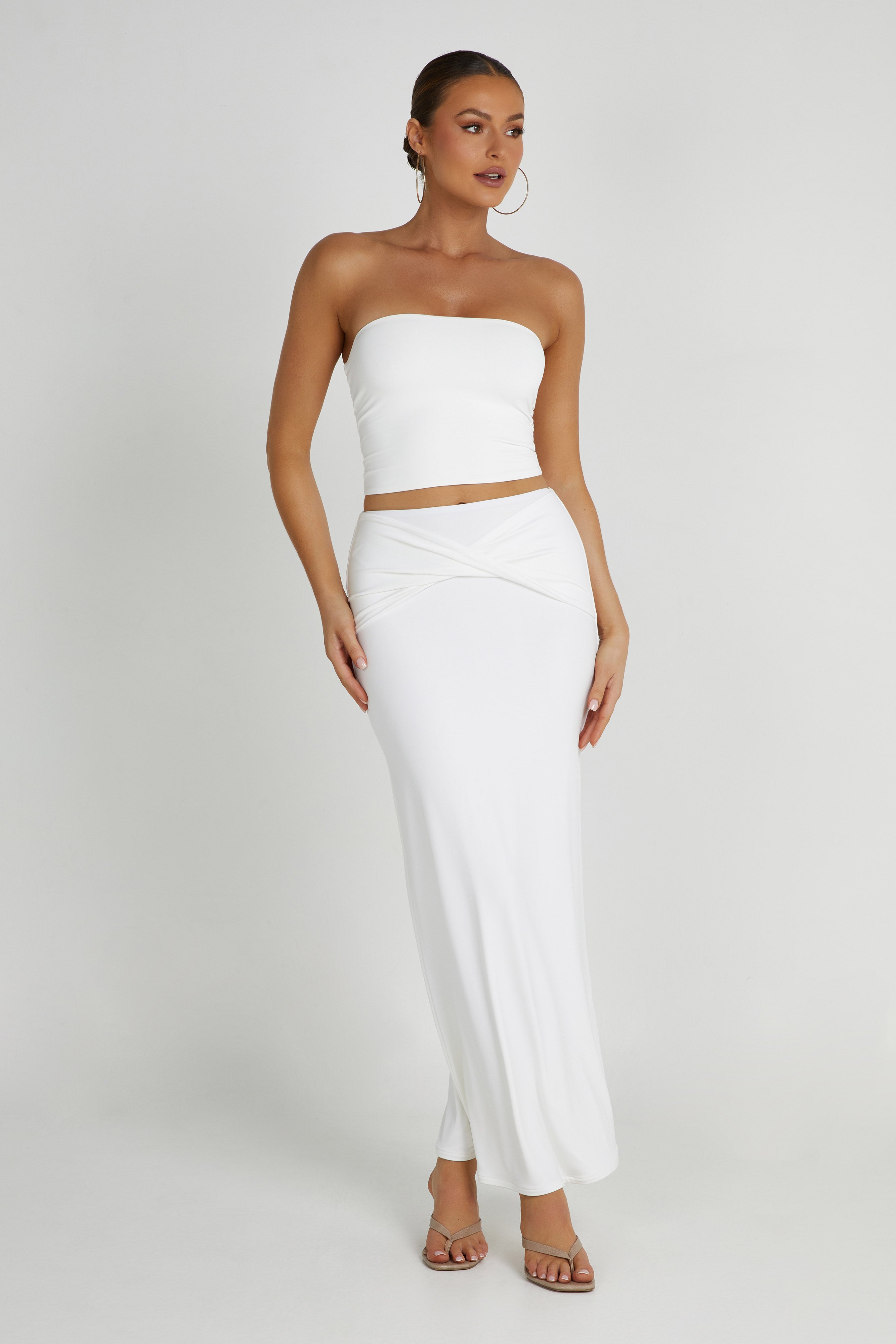 Dakota Tube Top - White | MESHKI U.S