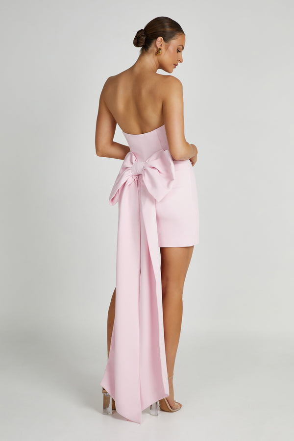 Starry Blush Pink Midi Prom Dress with Pockets FD2660 – Viniodress