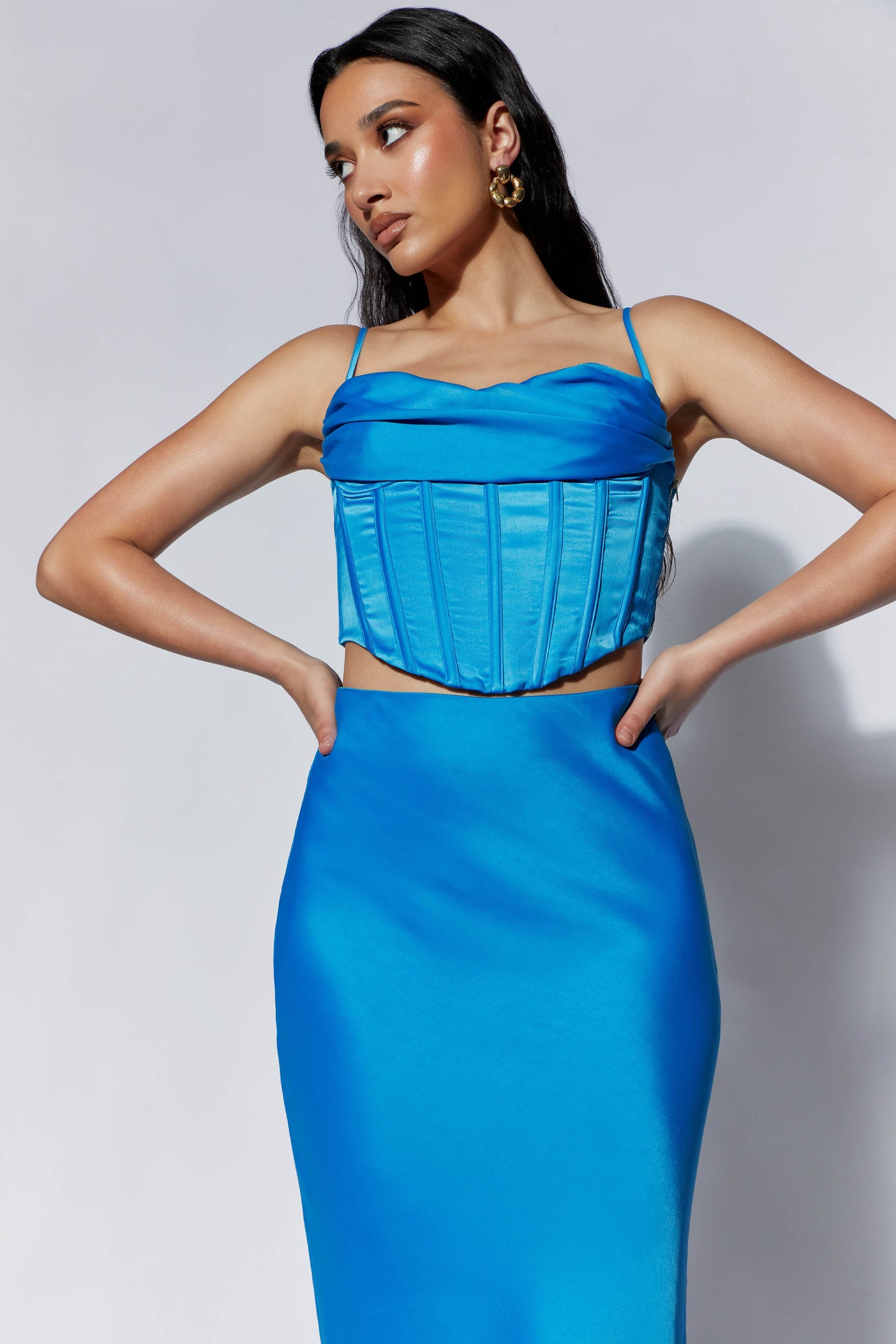 Cyra Corset Top - Azure Blue