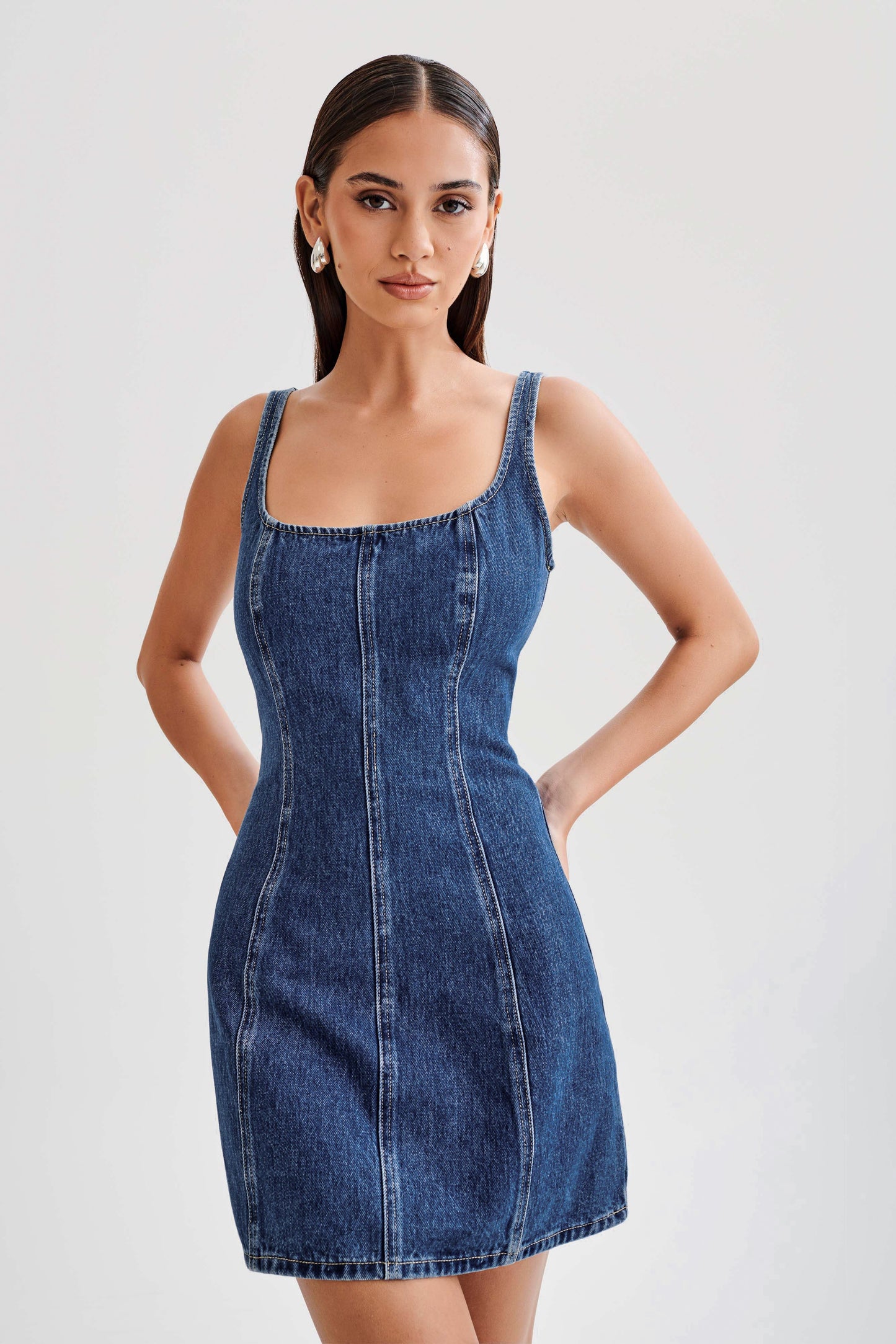 Rue Denim Mini Dress - Dark Blue