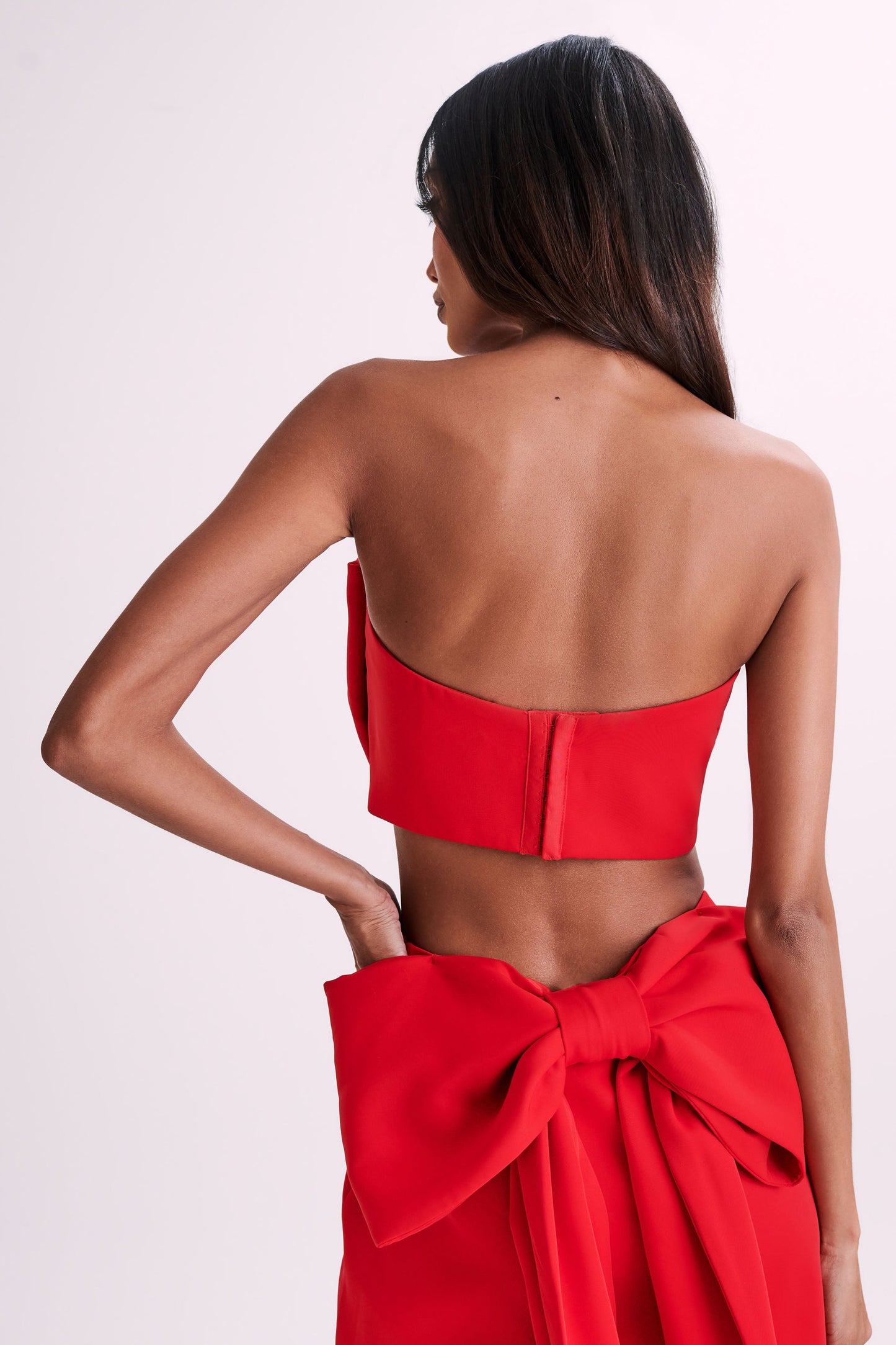 Katie Bow Crop Top - Red