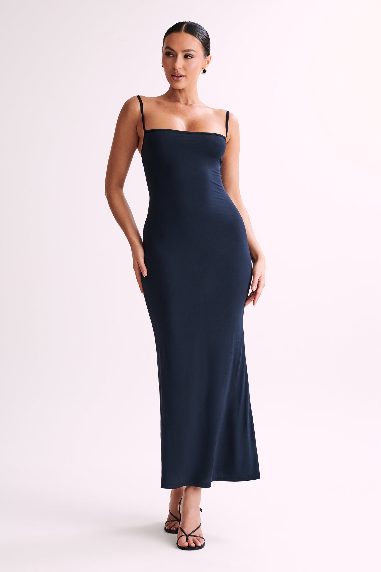 Cassie Modal Fishtail Maxi Dress - Black