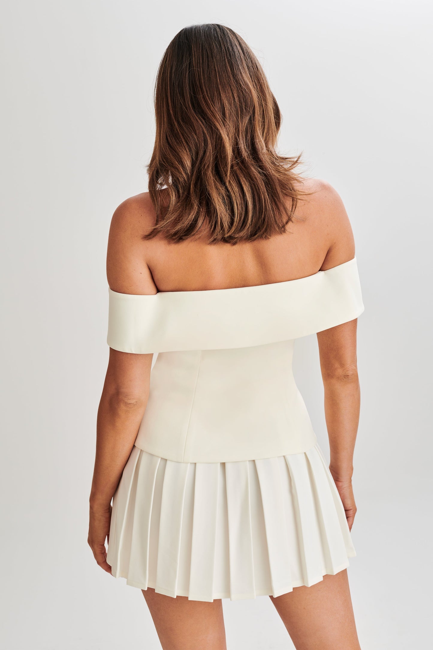 Krista Strapless Suiting Top - Ivory