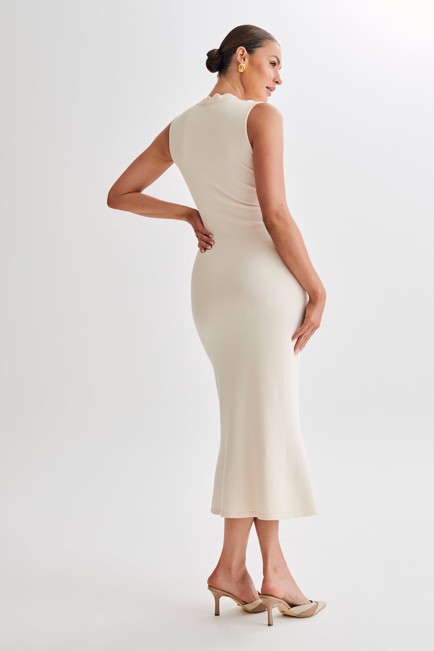 Korva Knit Midi Dress - Ivory