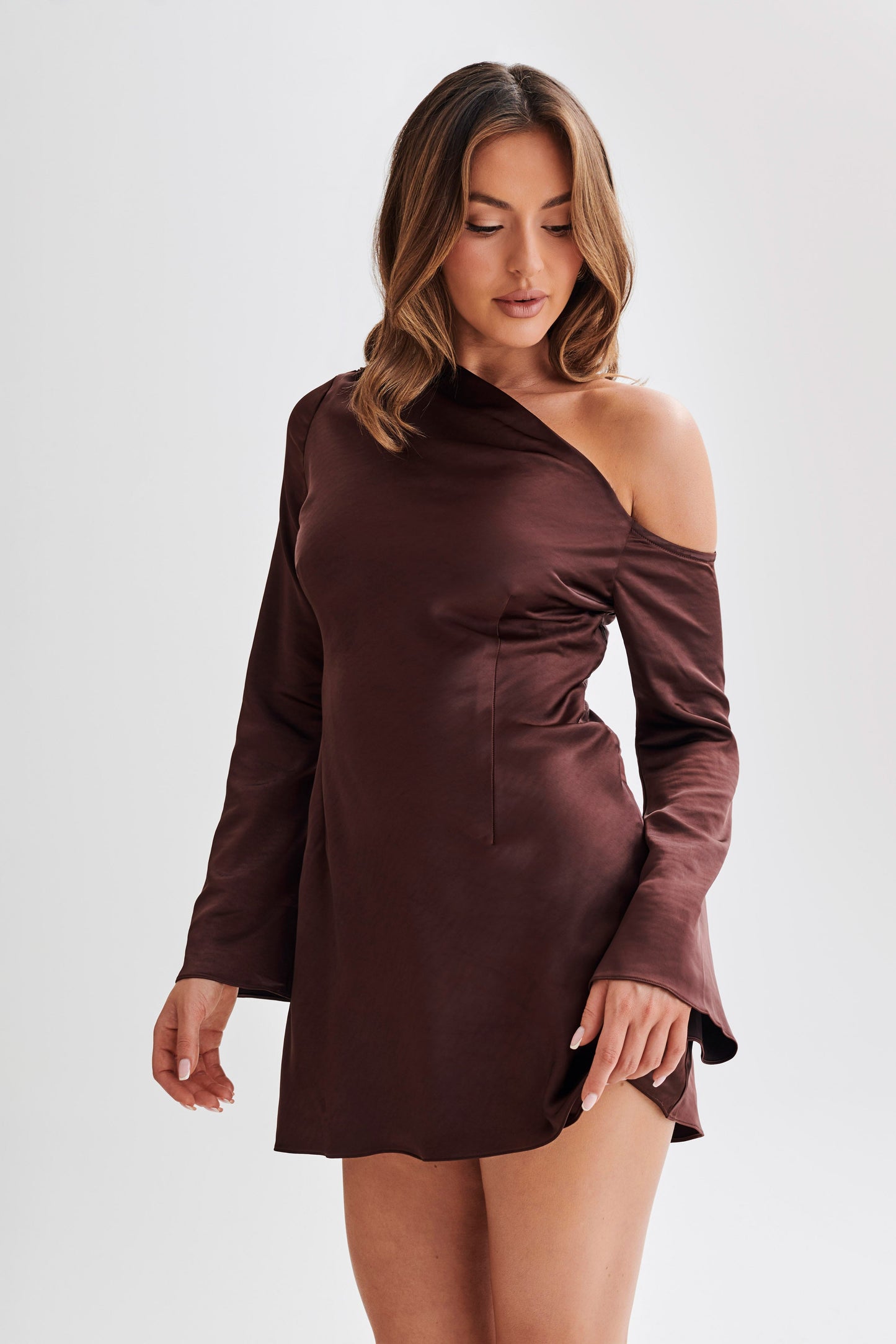 Nikita Long Sleeve Mini Dress - Dark Chocolate