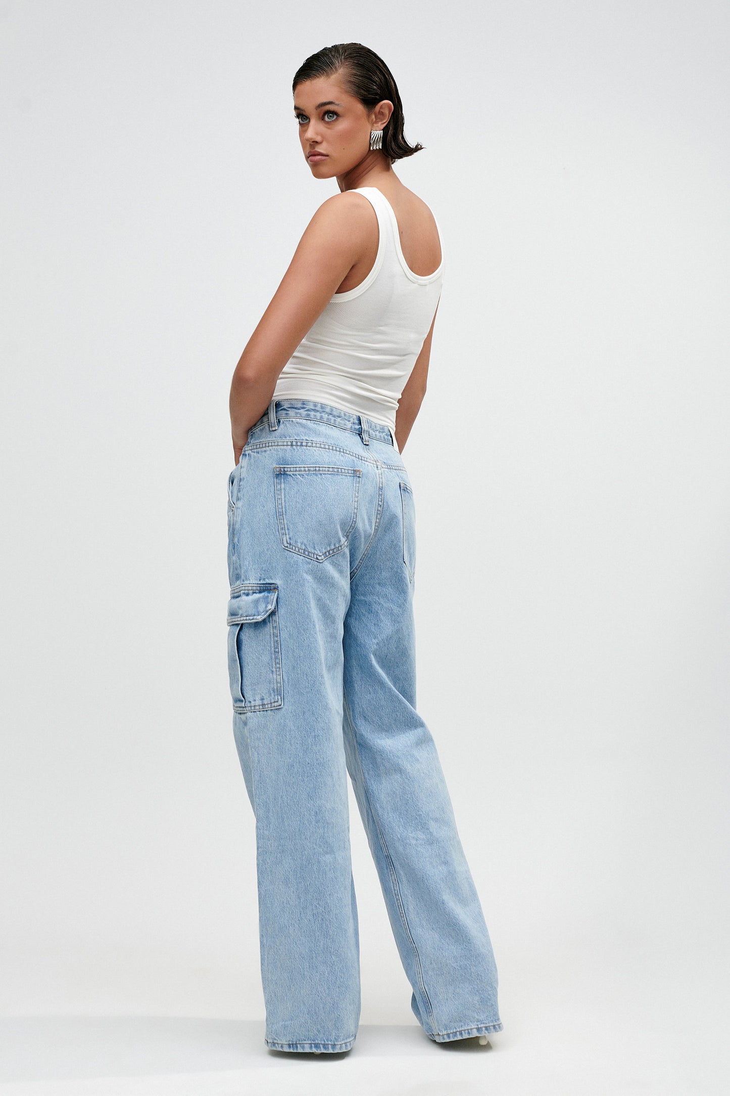 Jagger Mid Rise Oversized Denim Jean - Mid Blue