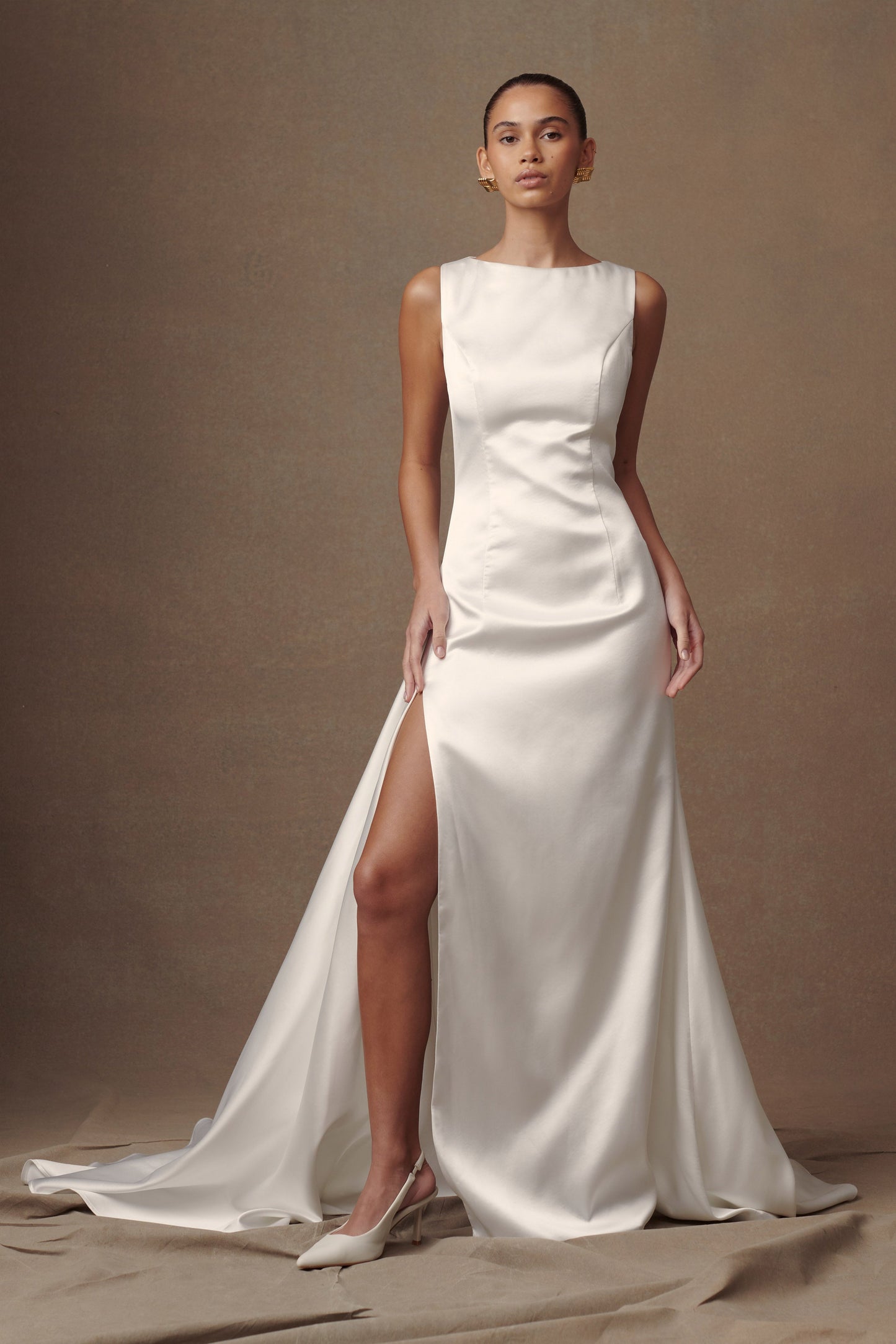 Fontanne Satin Wedding Gown - White