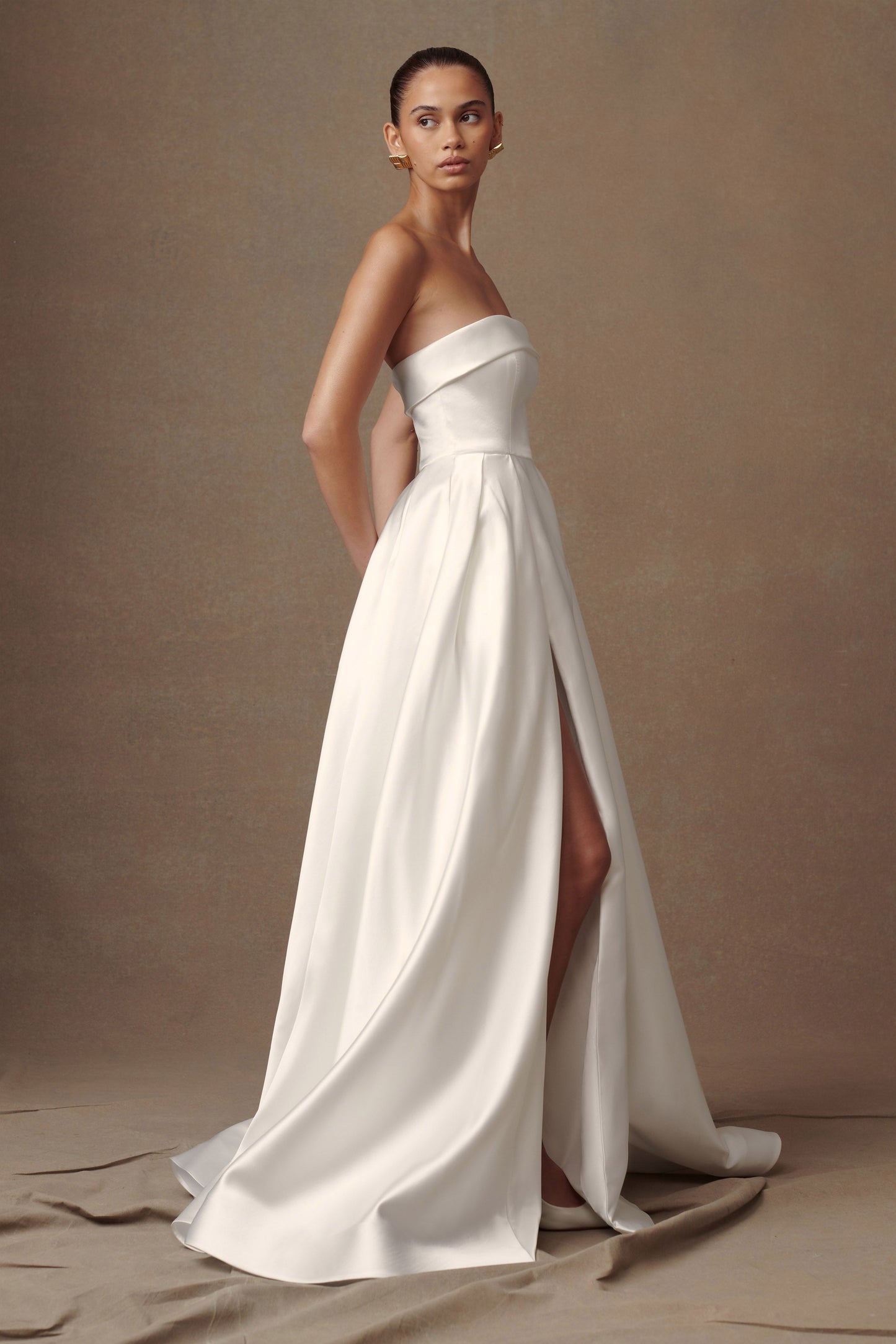 Eileen Strapless Wedding Gown - White