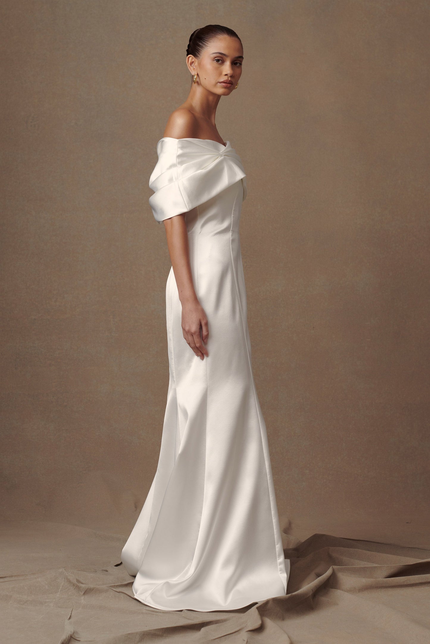 Saosire Satin Wedding Gown - White