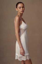 Emmett Lace Slip Dress - White - MESHKI U.S