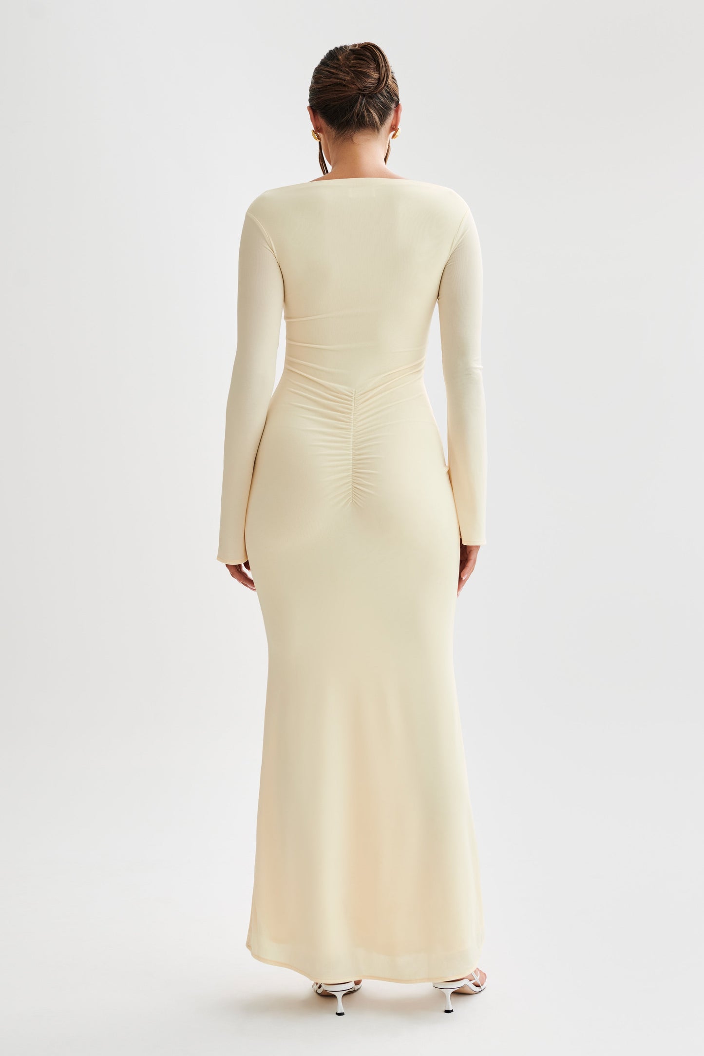 Millicent Slinky Long Sleeve Maxi Dress - Lemon