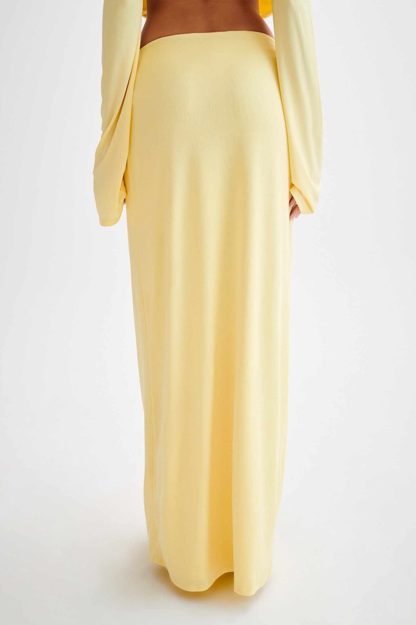 Suri Slinky Maxi Skirt With Silver Hardware - Yellow