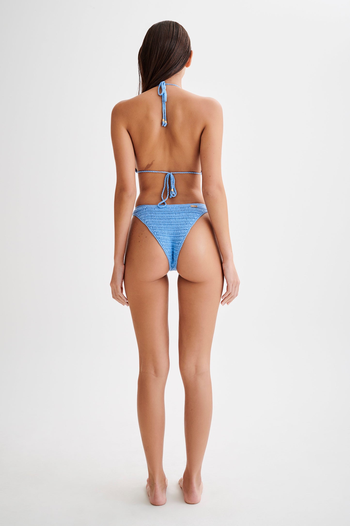 Valencia Rose Crochet Bikini Bottom - Cornflower Blue