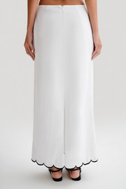 Alessio Scalloped Midi Skirt - Ivory