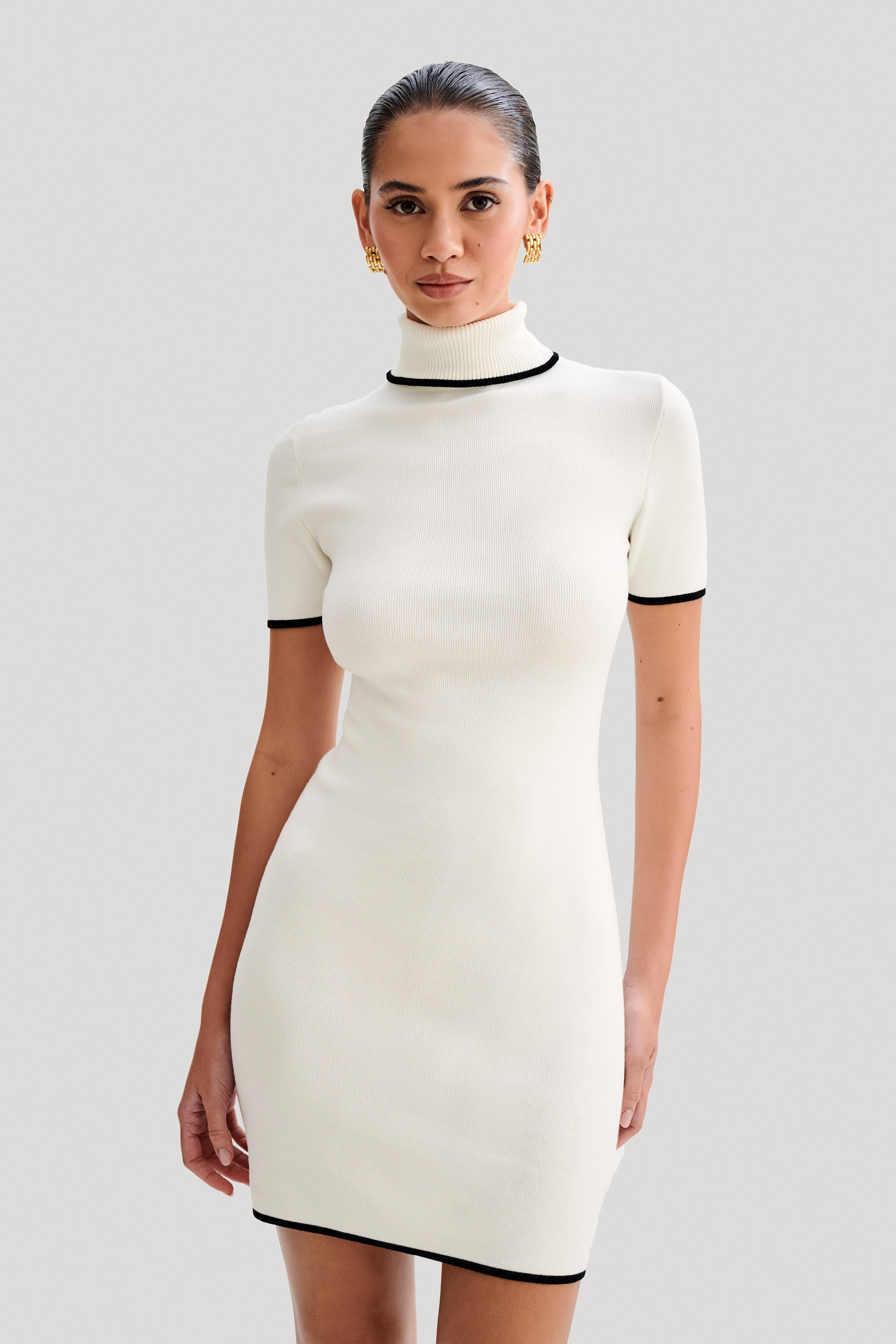 Ivory turtleneck dress online