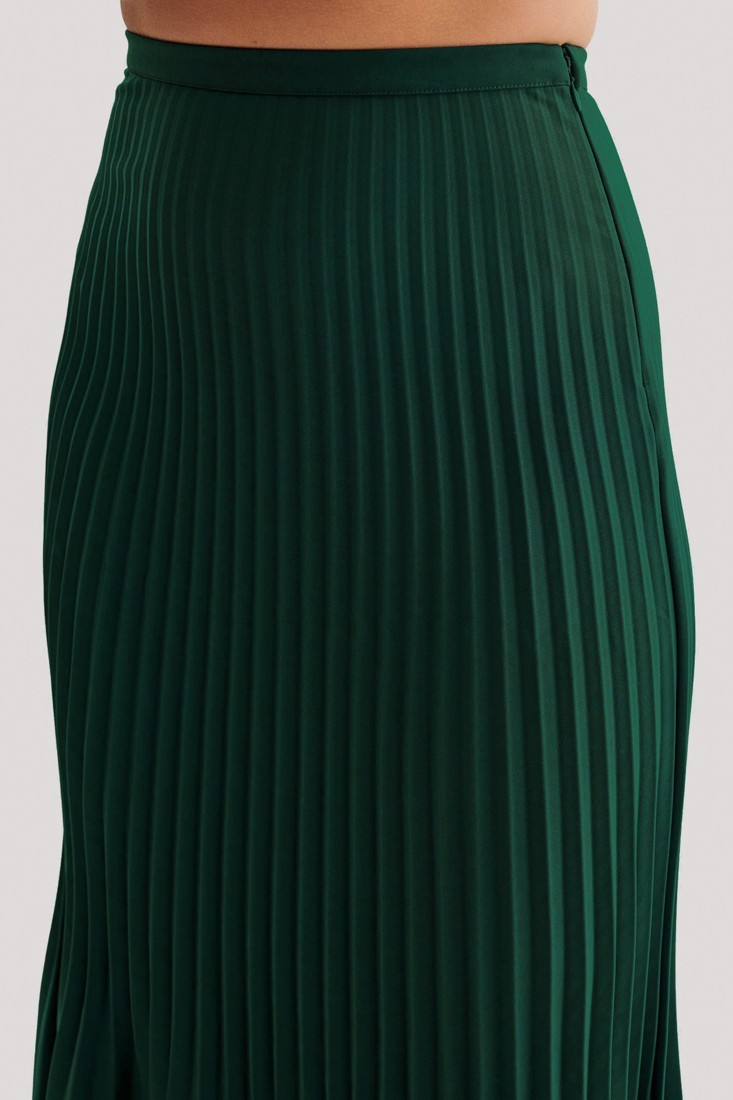 Twyla Pleated Suiting Maxi Skirt - Forest Green