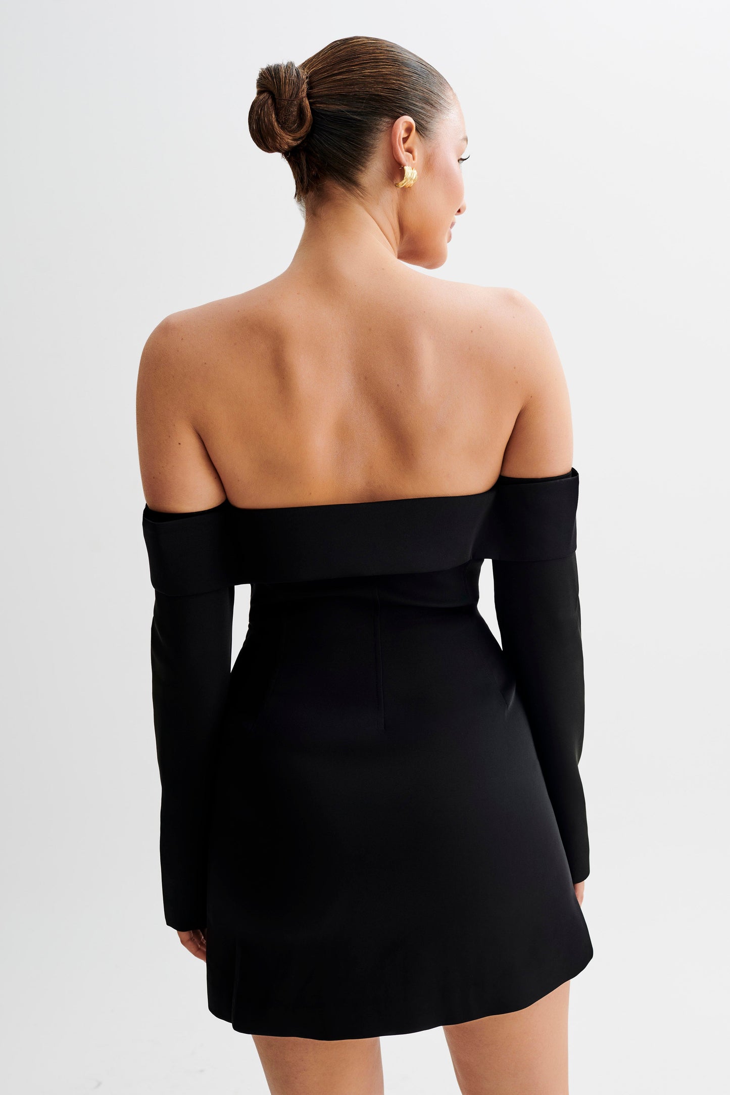 Hugo Suiting Off Shoulder Mini Dress - Black