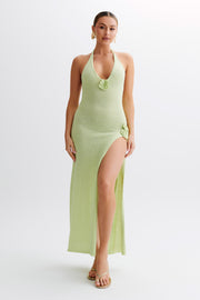 Cherie Knit Halter Maxi Dress - Apple