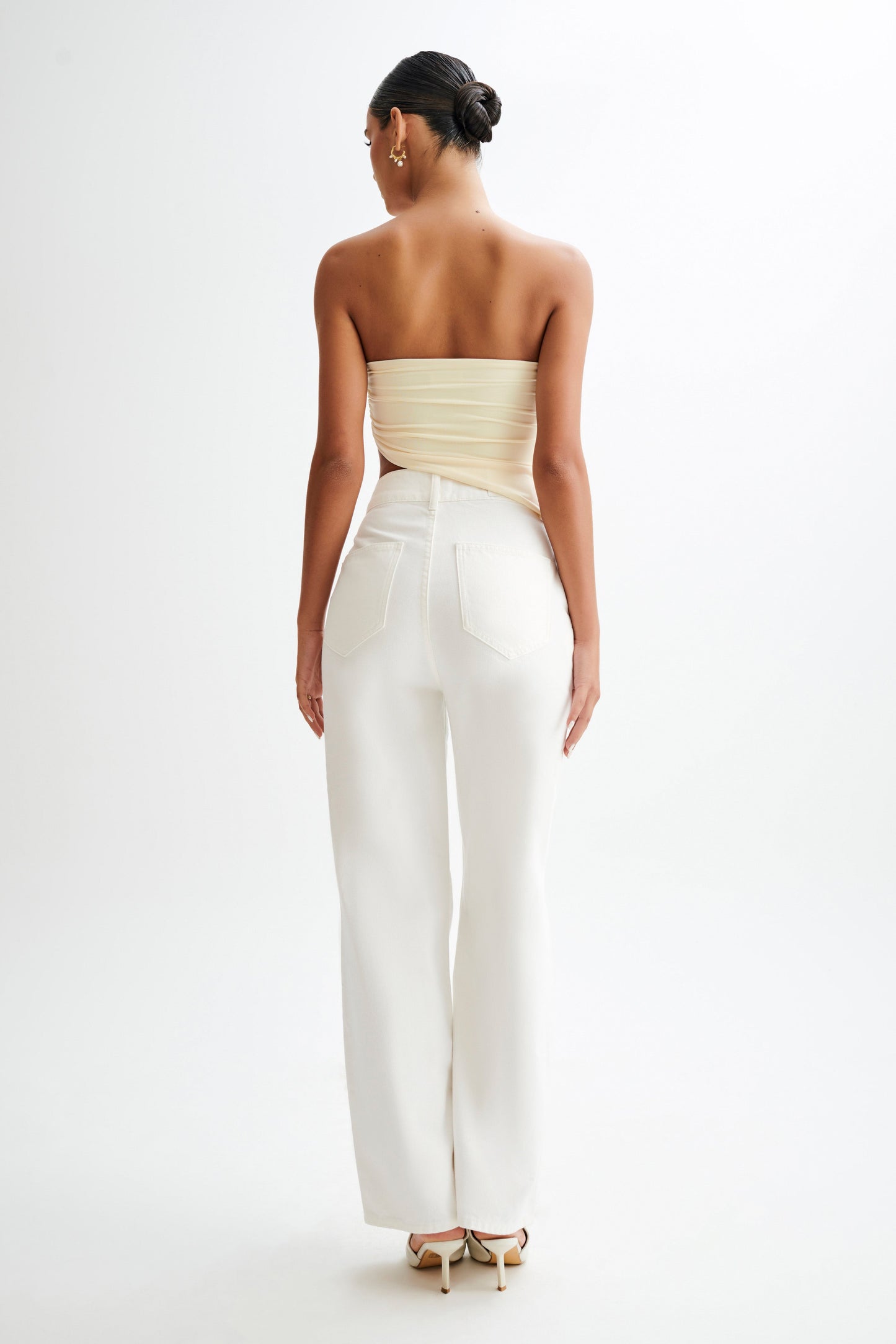 Donata Slinky Strapless Top - Lemon Sherbet