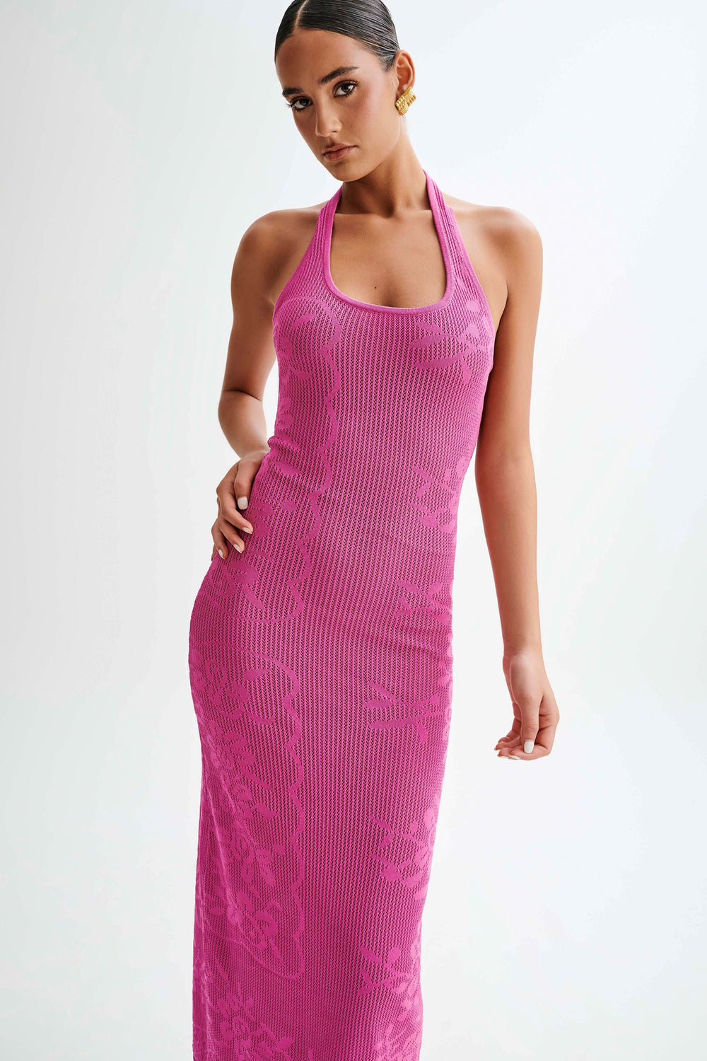 Patrizia Knit Halter Maxi Dress - Violet