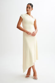 Ilaria Slinky Maxi Dress With Cut Out - Lemon Sherbet