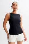 Angela Sleeveless Suiting Top - Ivory