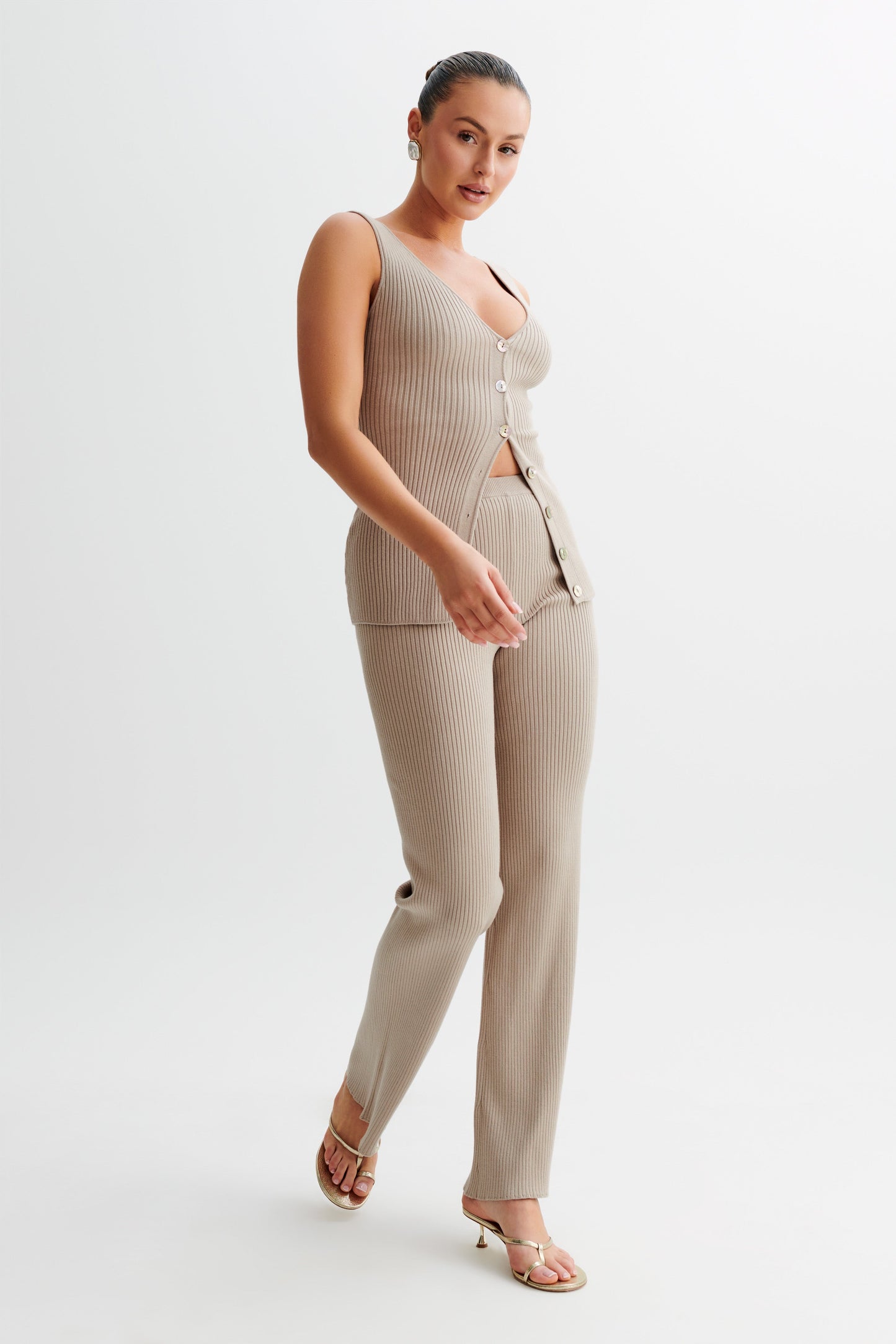 Calypso Knit Trousers - Tawny Grey