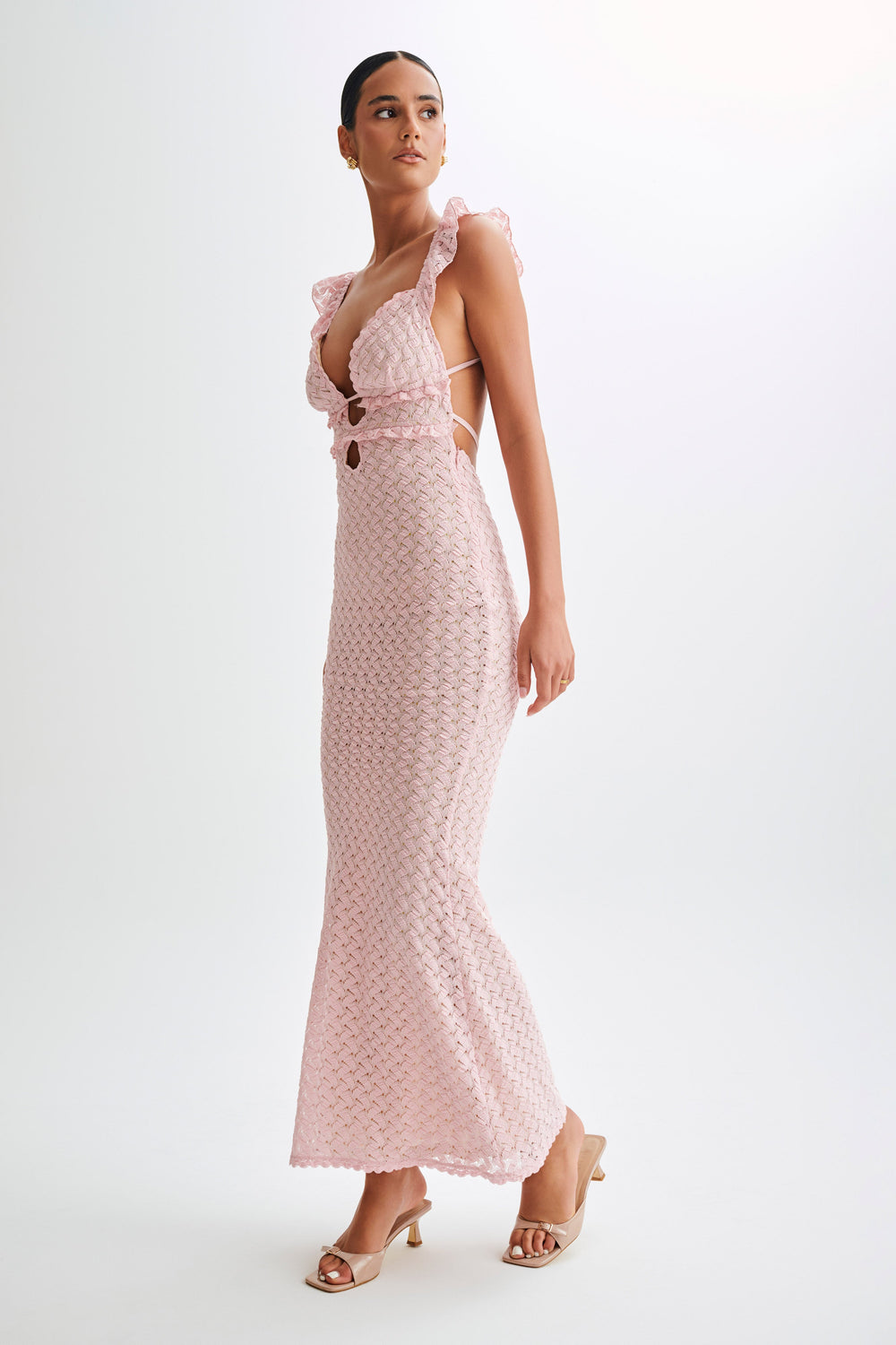 Ezra Lace Maxi Dress - Powder Pink
